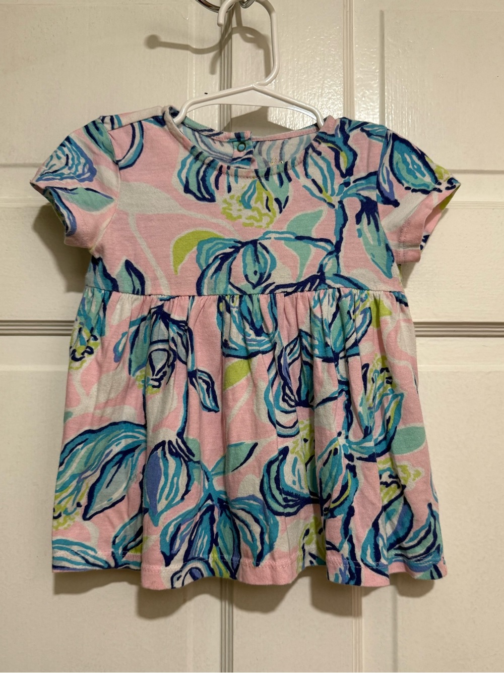 Lilly Pulitzer Girls 18-24 Month Dress Floral Pink Blue